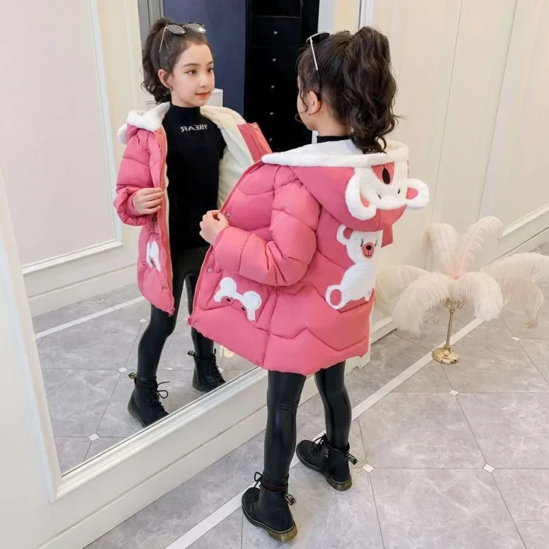 

New Children Girl Jacket Thick 9 Winter 8 Warm Coat Fashion Parka Hooded Outerwear Clothes for Kids Girls Clothing 7 10 12 Years