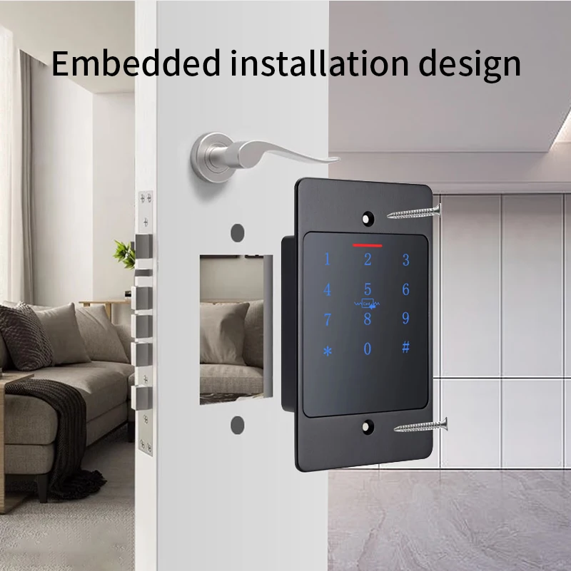 H5 Tuya Wifi Standalone Access Control RFID Keypad Metal IP67 Waterproof Embedde