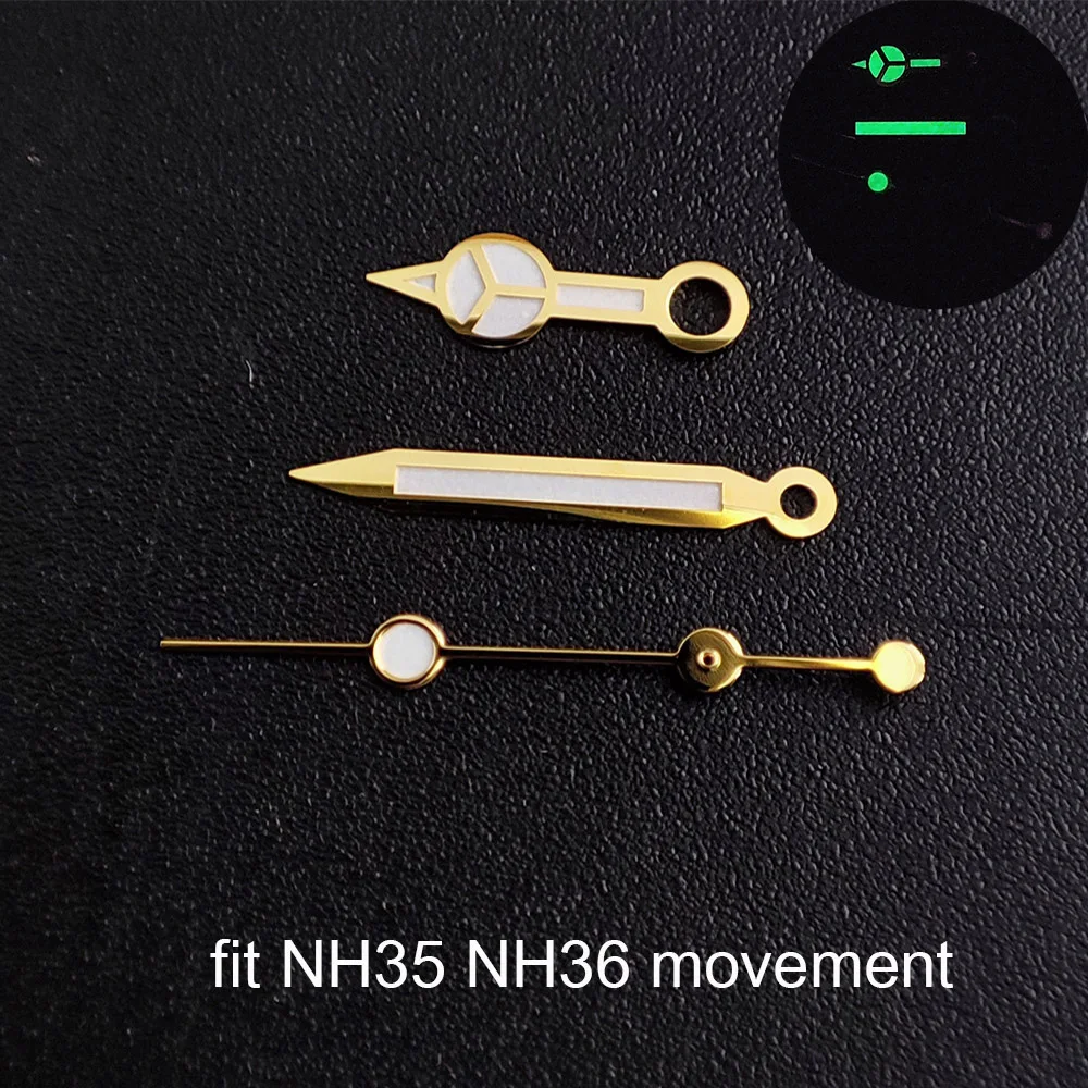 Watch hands green luminous hands fit N H35 NH36 ETA 2836 2824 Miyota 8205 8215 821A Mingzhu DG 2813 3804 movement