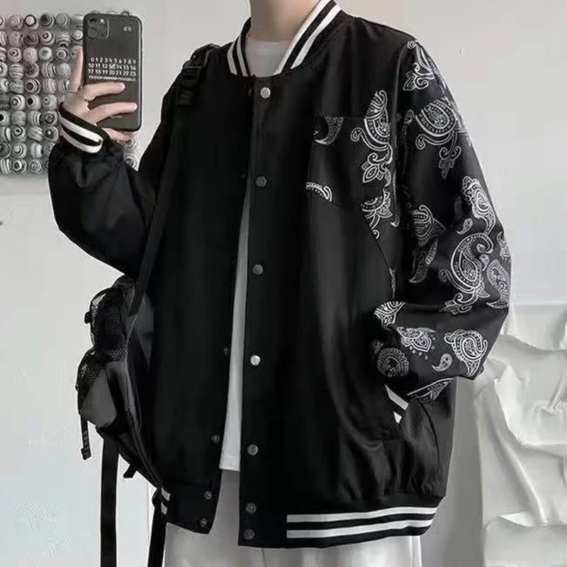 Fashion O-Neck Button Spliced Pockets All-match Coats Men's Clothing 2023 Autumn New Casual Tops Korean Asymmetrical Jackets