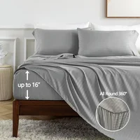 3/4pcs Set Cooling Fitted&Flat Sheet with Pillowcase King/Queen/Full Size Bedding Set Queen Size Bedding Set Постельное Белье 2