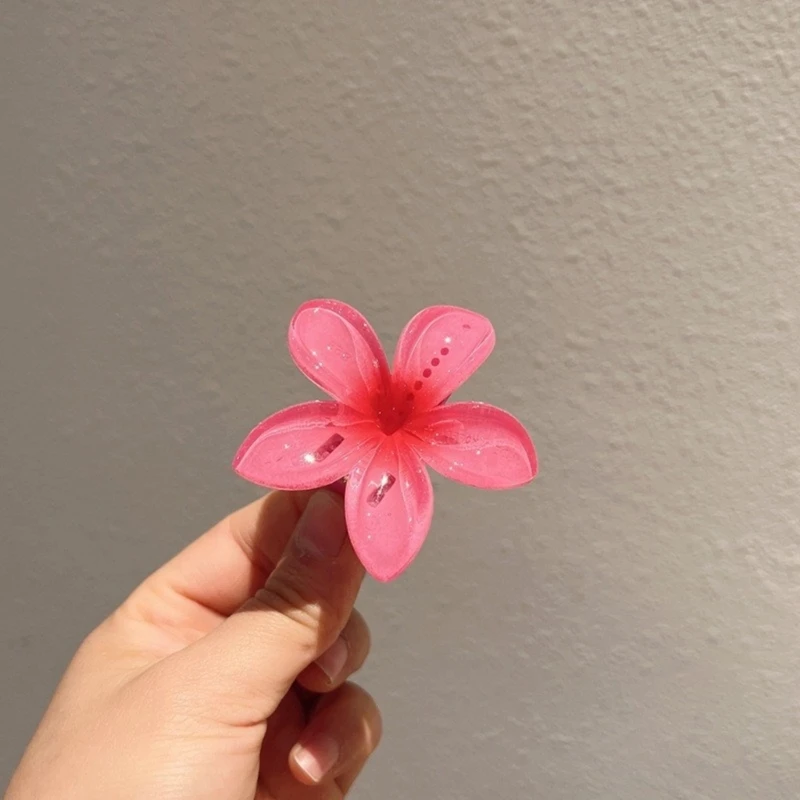 

Mini Plumeria Side Bangs Clip Flower Hairpin Duckbill Clip Adornment for Girl