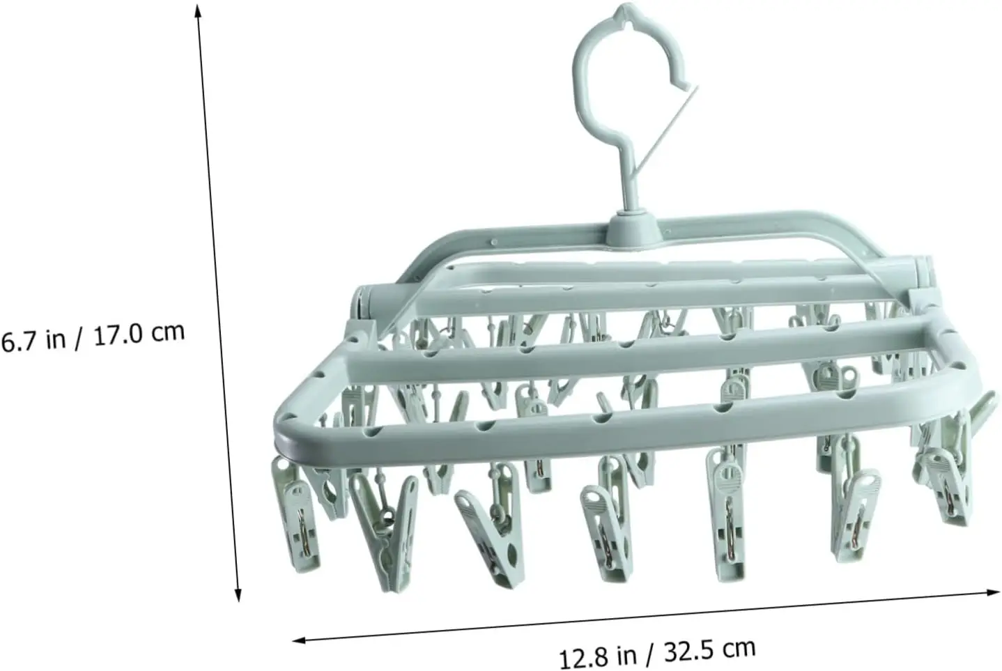 Drying Rack Foldable Clothes Drying Rack Drip Hanger Plastic Hanging Drying Rack with 32 Clips for Clothes Underwear Socks 3