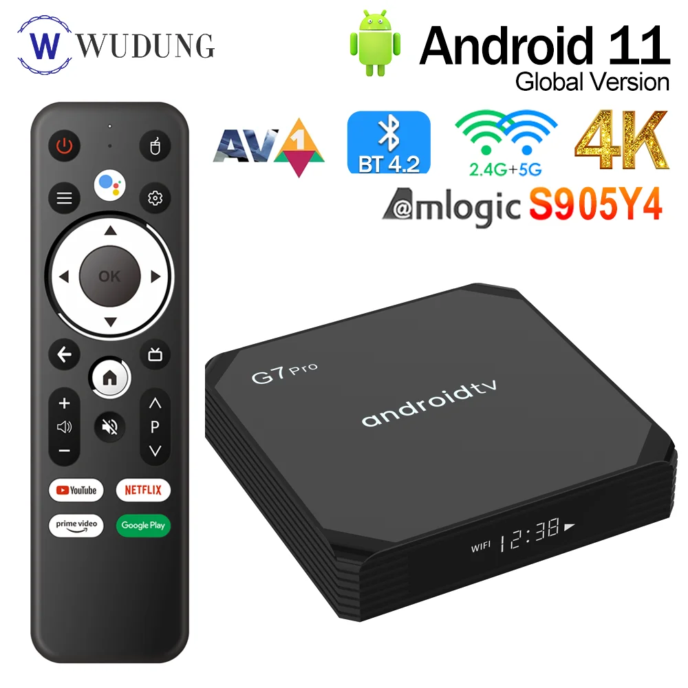 Smart TV Box Android 11.0 S905X4 Quad Core ARM Cortex A55 CPU, 4GB RAM 32GB  ROM, Ultra HD 4K HDR H.265 AV1 Decoding with Dual Band 2.4GHz/5GHz WiFi