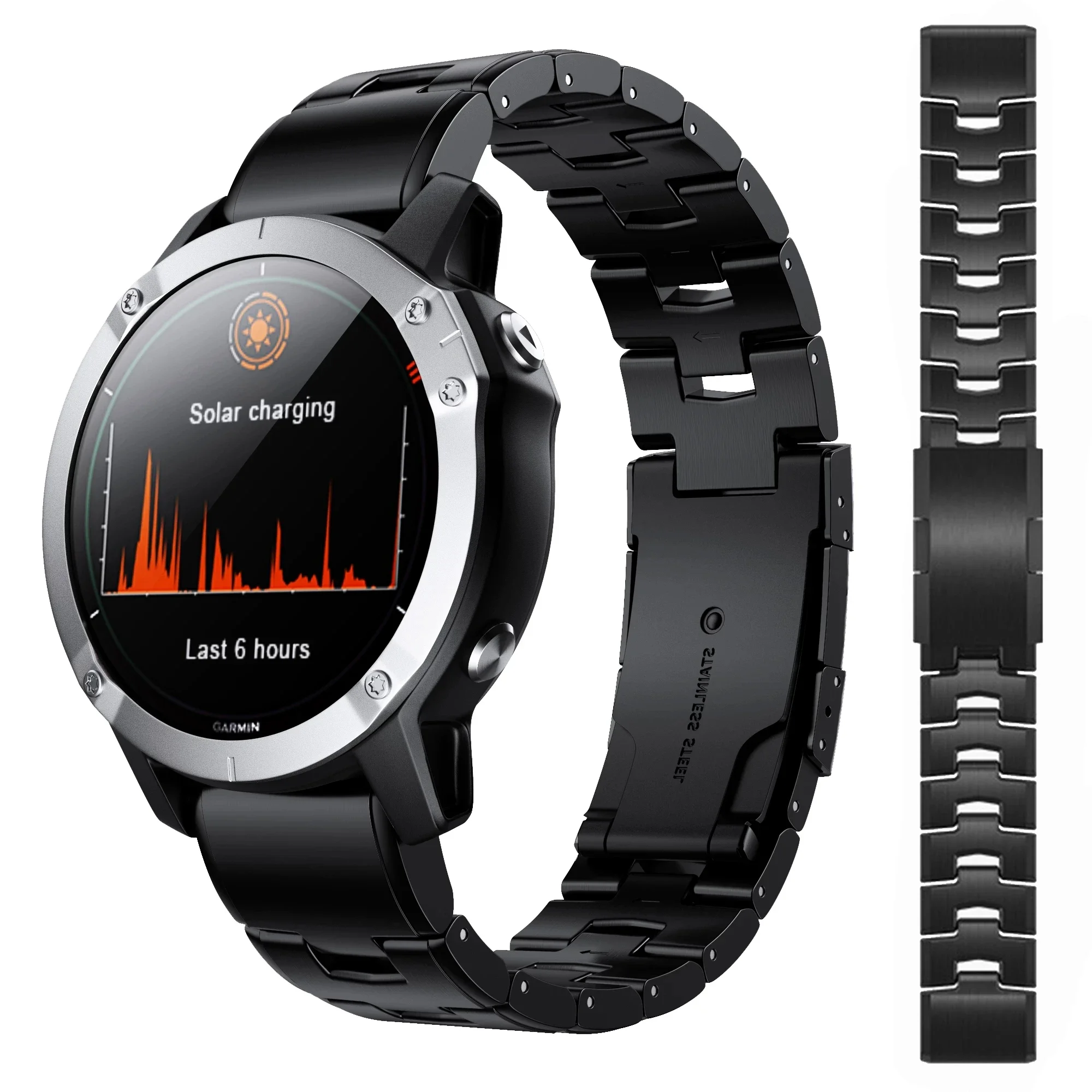 Garmin Titanium Quick Fit Metal Watch Band Bracelet - 22mm & 26mm