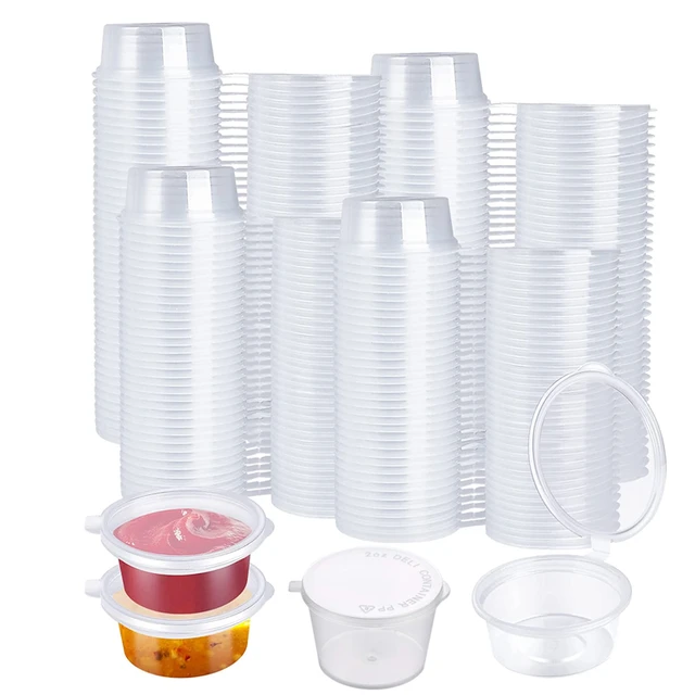 50pcs Disposable Takeaway Sauce Cup Clear Plastic Containers Food Box with  Hinged Lids Reusable Plastic Cups Pigment Paint Box - AliExpress