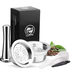 Icafilas Reusable Stainless Steel Coffee Capsule with Filter (As picture)