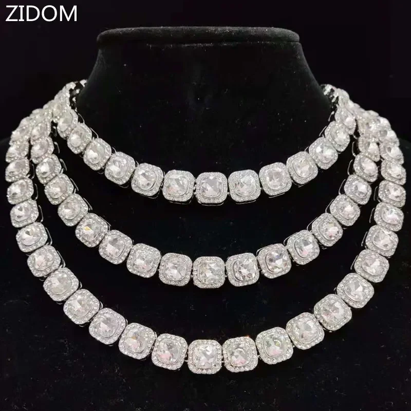 

Men Women Hip Hop Chain Necklace 12.5mm Width Square Chain Iced Out Bling Bling HipHop Necklaces Fashion Charm Jewelry