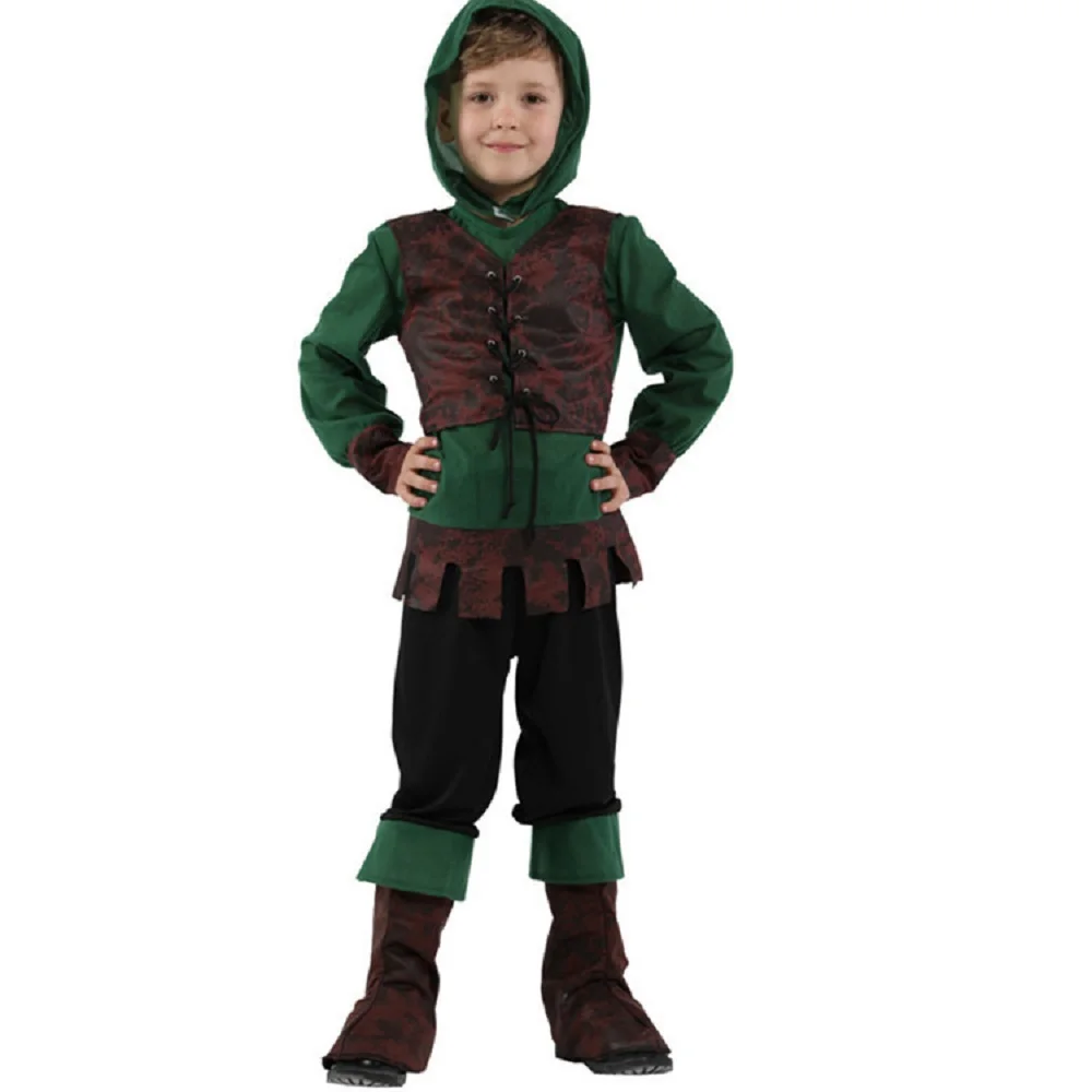 Halloween Spirit Kid Cosplay Little Ranger Costume Brown Suit Per Kid Carnival Party