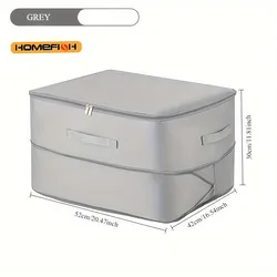 Heavy - Duty Self - Compressing Storage Bag for Clothes, Blankets, & Quilts - Ideal Portable Organizer for Closet Organization (GRAY)