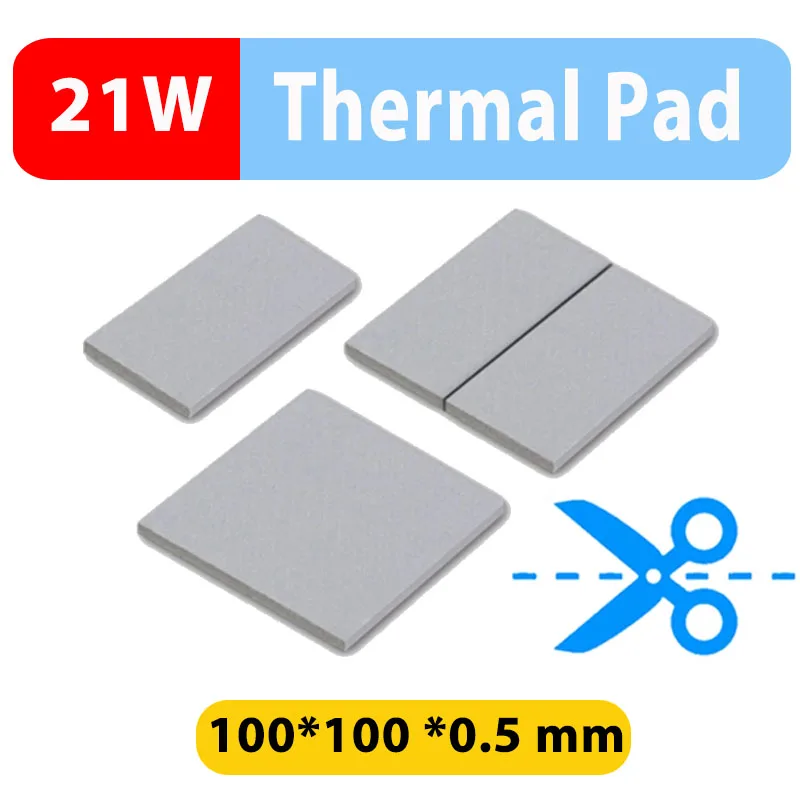 Thermal Pad CPU Heatsink Pad Cooling Conductive Silicone 21W 0.5mm 0.75mm 1mm 1.25mm 1.5mm 2mm 3mm thermal pad
