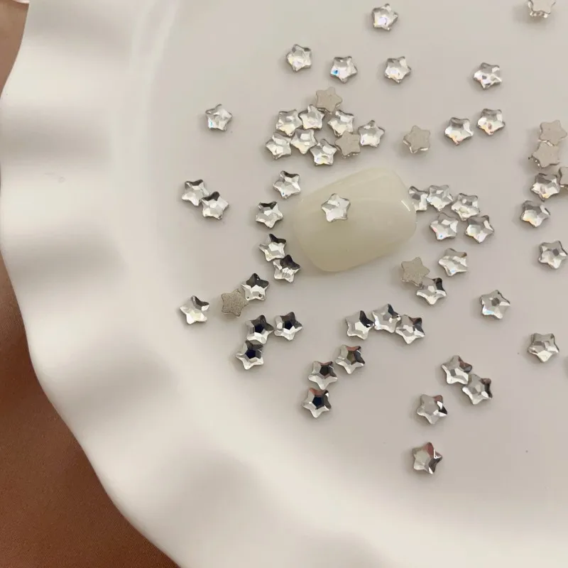 Super Sparkle Colorful Flatback Mini Star Nail Art Rhinestones - 50PCS Crystal Star Decorations