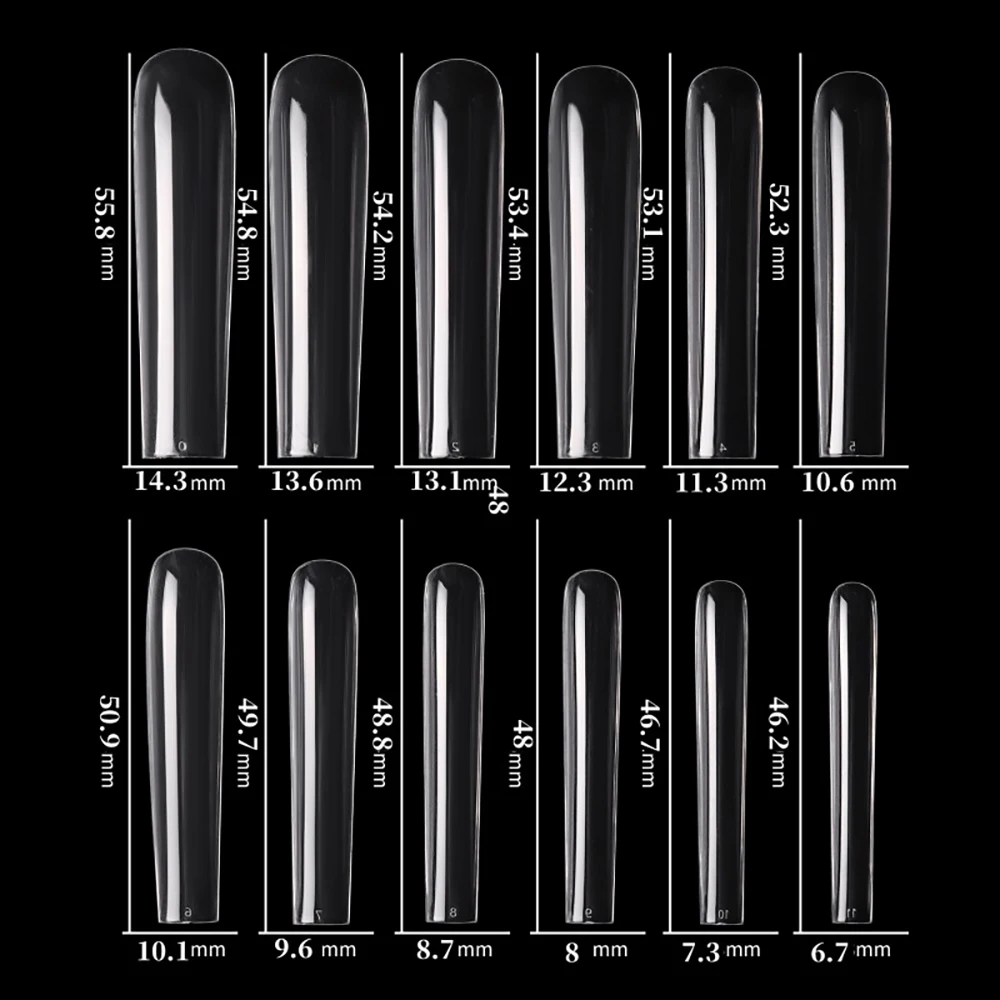

300PCS Euro-american XXXL Long Square Frosted Fake Nail Flakes Full Cover Long Nail Tip Soft Gel Accessories Tool Gift