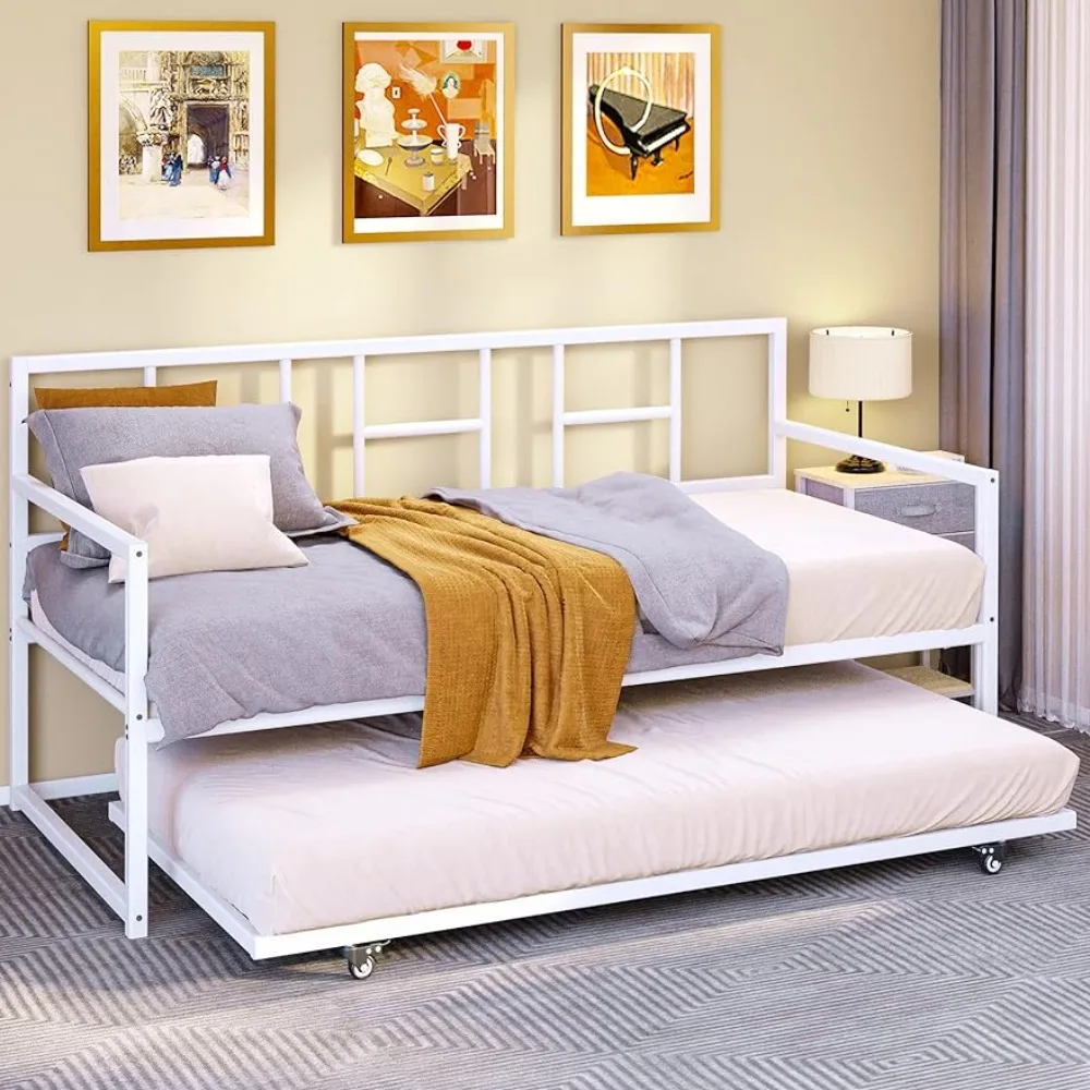 Twin beds with pull-out rests 1