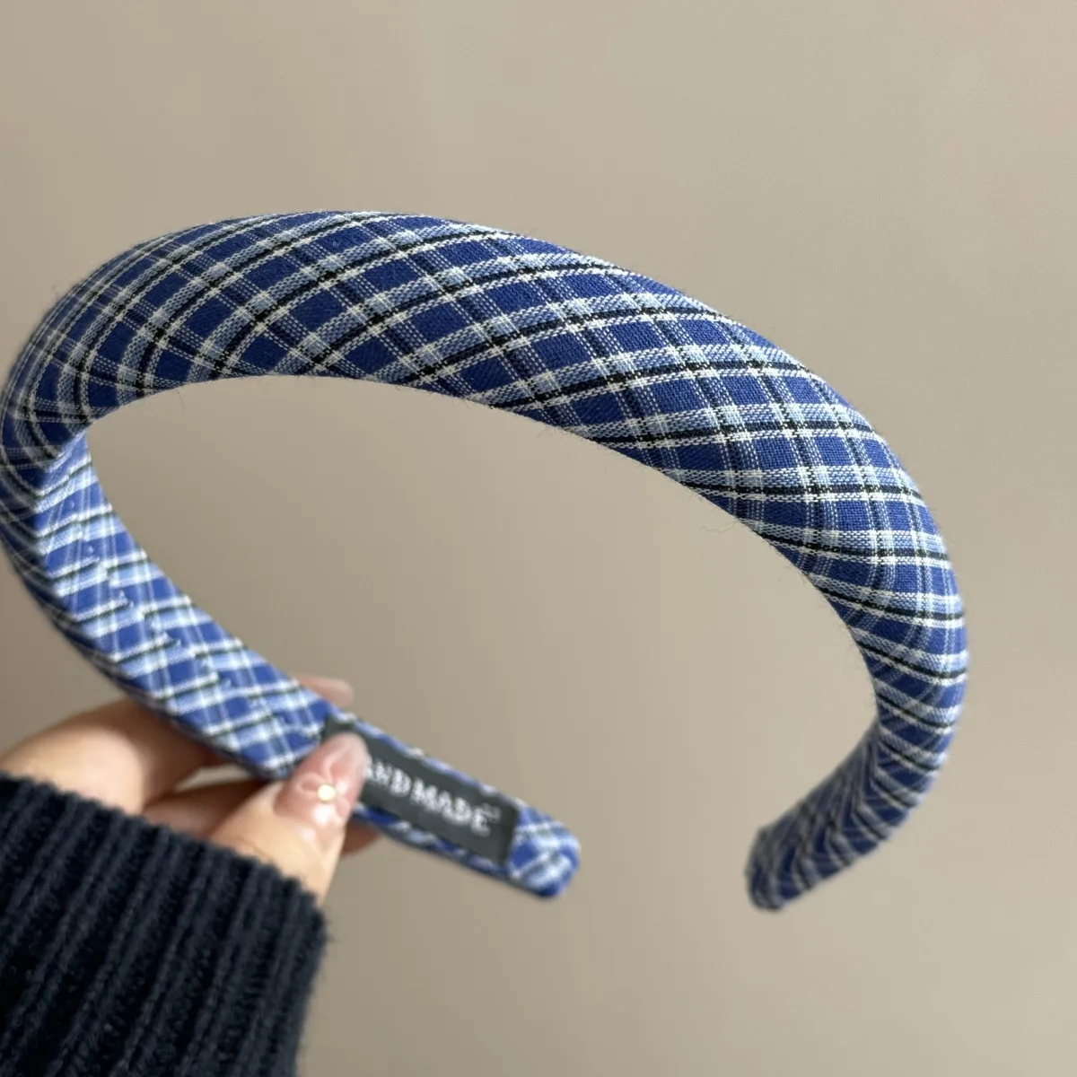 Damen-Stirnband, frisch, niedlich, blau, kariert, Schwamm, hoher Totenkopf-Oberteil, Haarnadel, neues Haar-Accessoire für Kawaii-Mädchen, lustiges einfaches Stirnband – Detail 26