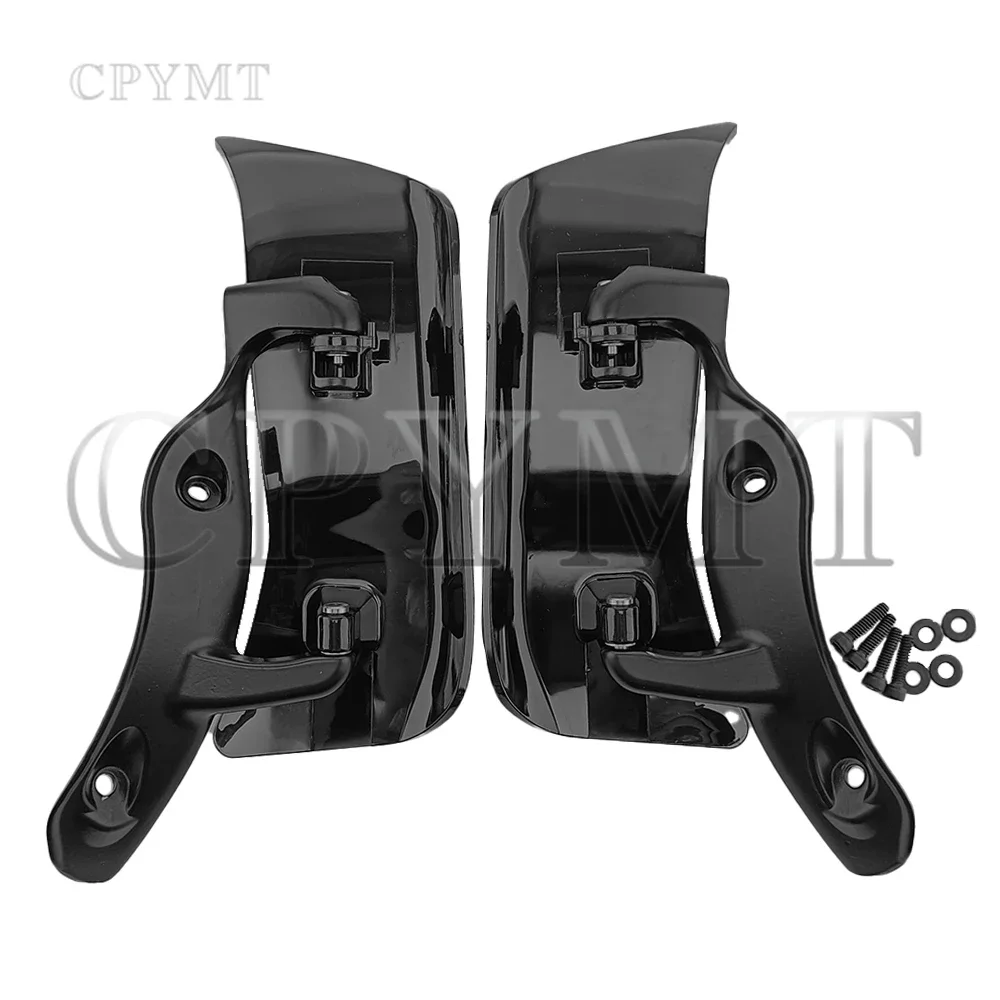 fit For Harley Road Glide FLTRX 15-Up Black Motorcycle Upper Batwing Fairing Accents Air Deflector Adjustable Wind Deflector