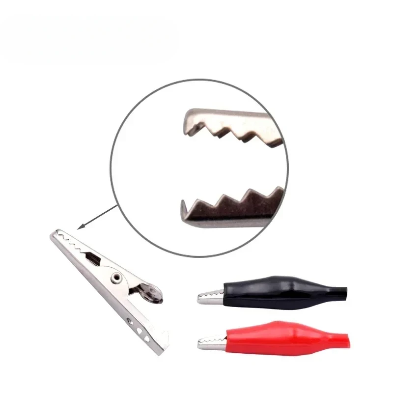 10pcs/lot Metal G98 Crocodile Alligator Clips Electrical Clamp 28mm/35mm/45mm Black Red Plastic Boot Car Battery Test Meter