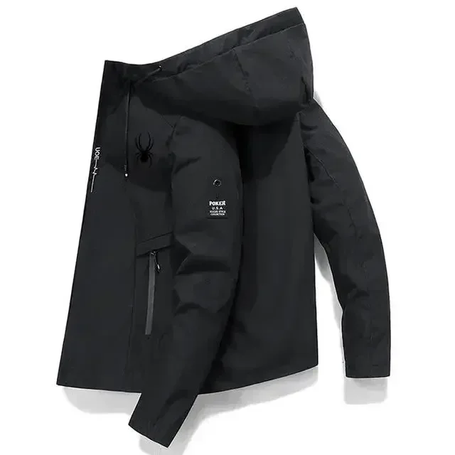 Herren Winddichte Sportjacke mit Kapuze Outdoor-Trainingsjacke Hochwertige Sportjacke Lässige Streetwear Sportoberbekleidung – Detail 10