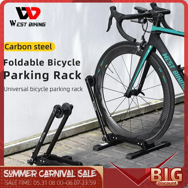 

WEST BIKING Bicycle Parking Rack Indoor Outdoor MTB Road Bike Parking Stand Portable Folding Storage Wheel Rack Bike Accessories