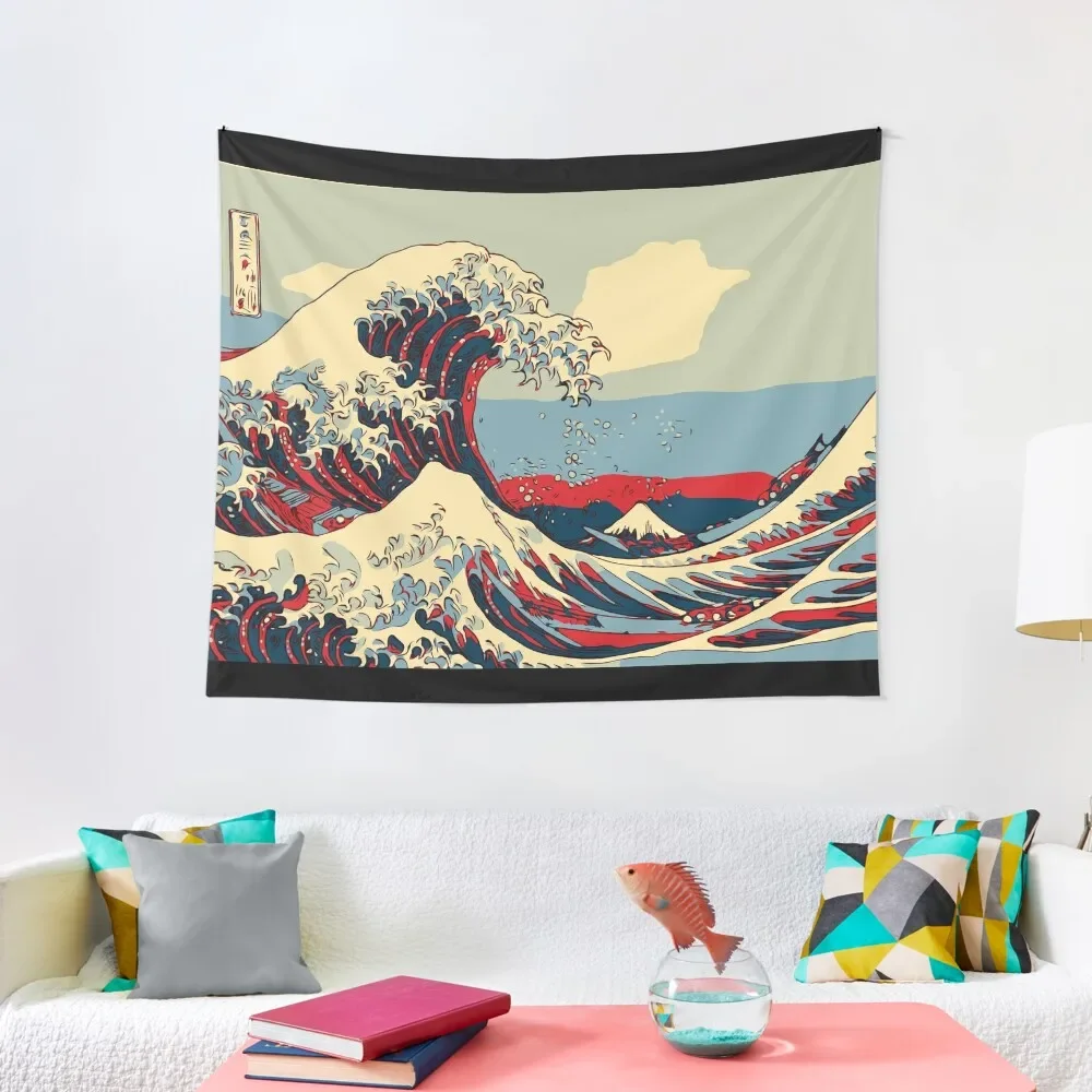 

The big wave of Kanagawa revisited [pop art edition] Tapestry Room Decoration Aesthetic Decoration For Rooms Tapestry