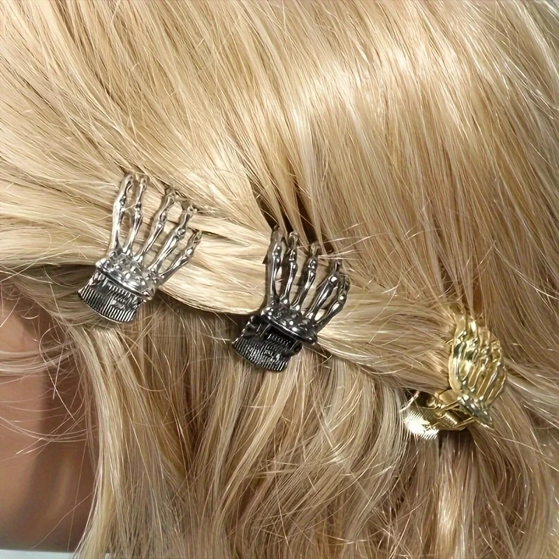 1pc Halloween Schädel Grab Clip, Dark Punk Style Grab Clip, Retro einfache Kopf bedeckung, Halloween Party Wear Kopf bedeckung