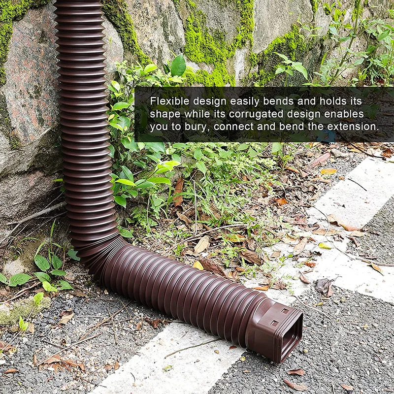 Rain Gutter Downspout Extension Flexible Telescopic Extension Pipe Downspout Drain Extender Connector Rainwater Drain
