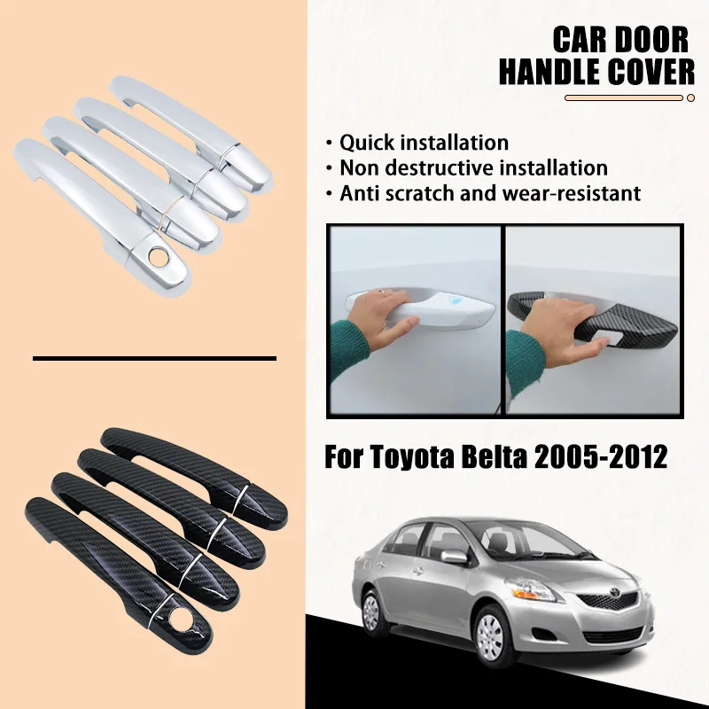 

Door Handle Covers For Toyota Belta XP90 2005-2012 2006 2007 2008 2009 Chrome Car Accessories Catch Rustproof Stickers Styliny