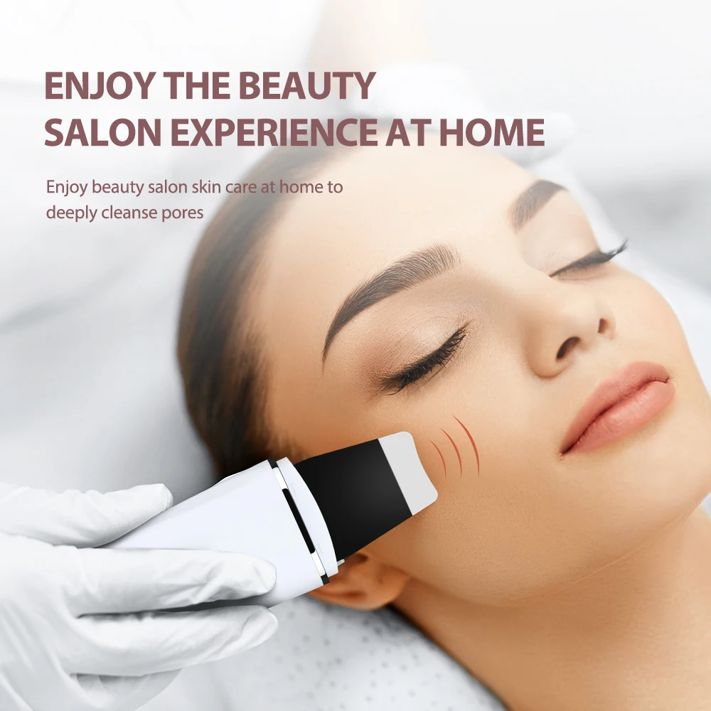 Ultrasonic Skin Scrubber Peeling Blackhead Remover Deep Face Cleaning Ultrasonic Ion Acne Pore Cleaner Facial Shovel  Scrubber 5