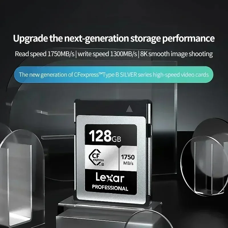 렉사 128GB 256GB 512GB RAW 4K 비디오 디지털 SLR 카메라용 CFexpress 타입 B 실버 카드 CF 익스프레스 디지털 메모리 카드
