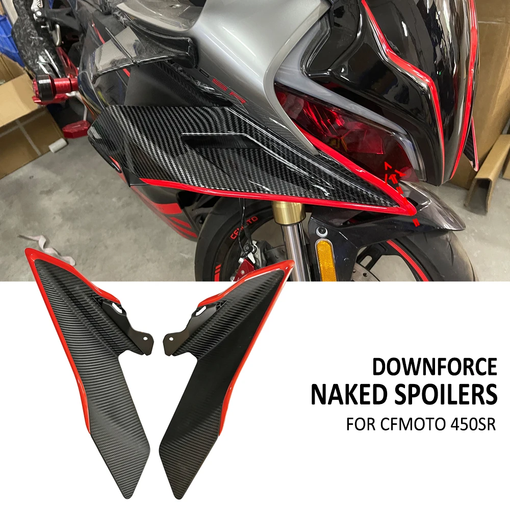 

CF450SR Motorcycle Front Side Downforce Naked Spoilers Fixed Winglet Fairing Wings For CFMOTO CF 450 SR 450SR Double Rocker Arm
