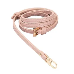 Enhanced Genuine Leather Shoulder Strap with Punch - Free Buckle - Premium Handbag and Crossbody Bag Accessory (A - Pink Gold Belt)