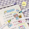 6 Colors Stamp Double Headed Art Markers Highlighter Pen Star/Heart/Moon/Drop/Square for Scrapbook Diary Poster Christmas Card 5