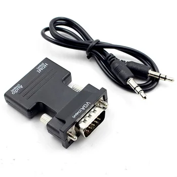 HDMI 암-Vga 수 변환기, 오디오 3 5mm 프로젝터, 고화질 컴퓨터 모니터, 셋톱 박스 커넥터
