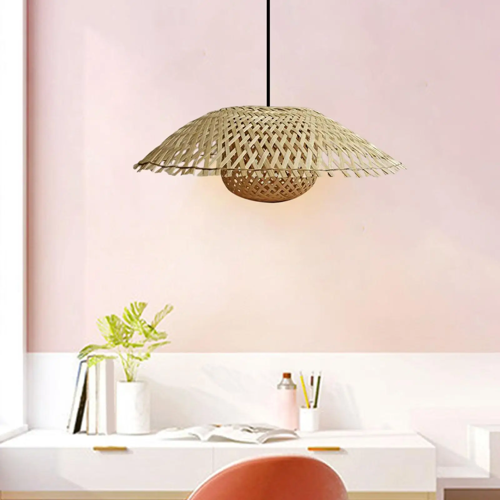 Bamboo Lamp Shade Woven Pendant Light Shade for Dining Table Home Hallway