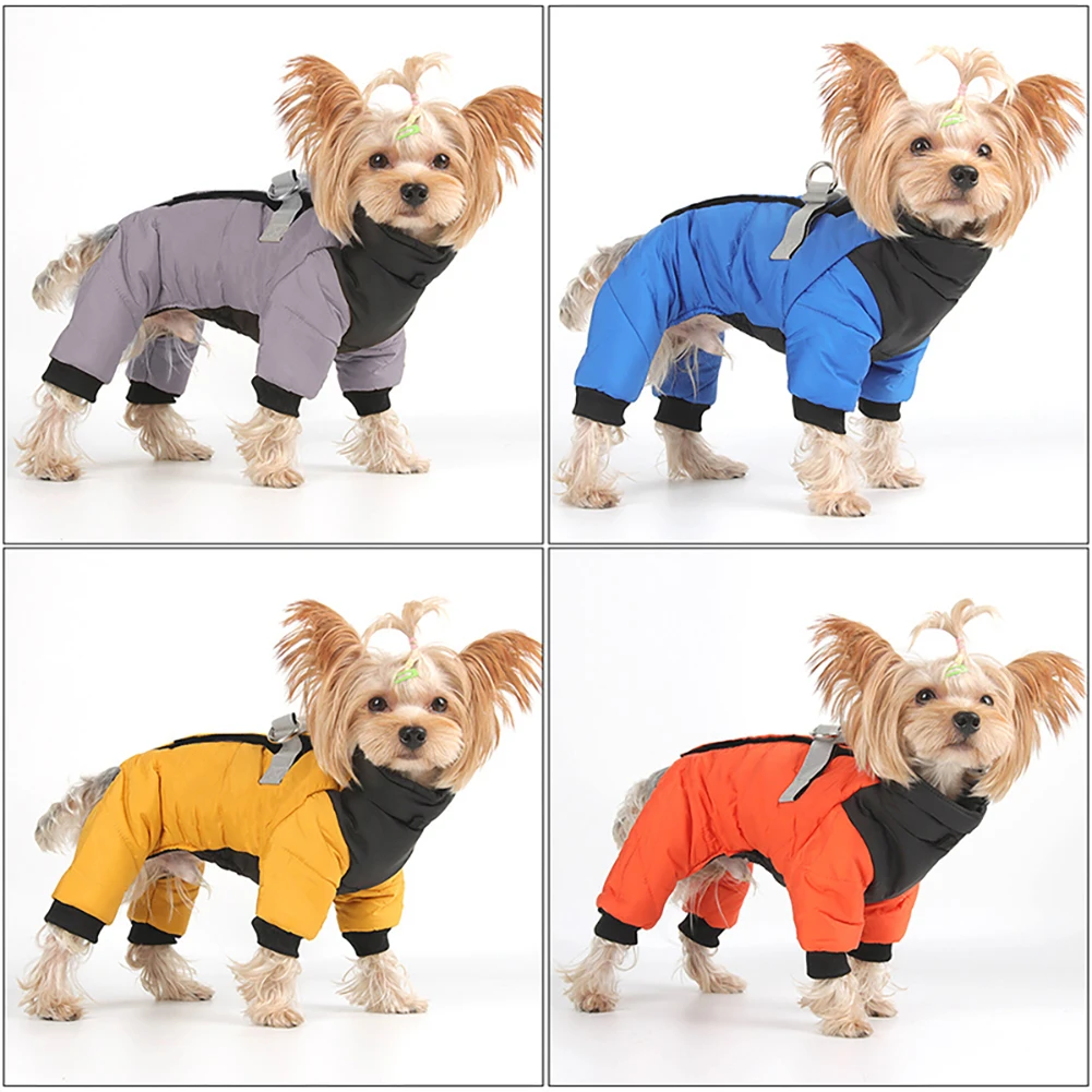 Waterproof Small Dog Clothes Winter Dog Coat With D Ring Warm