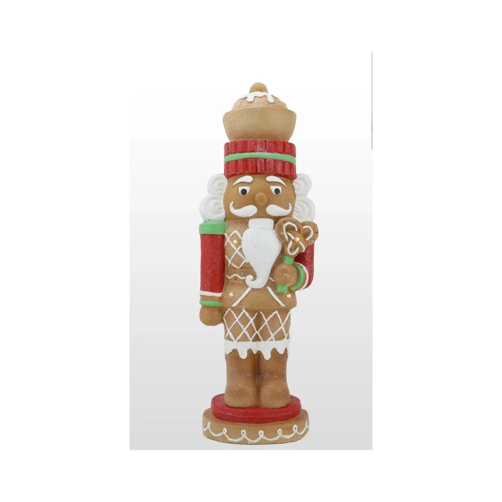 

Christmas Decorations Free Shipping LED Lighted Gingerbread Nutcracker Tabletop Christmas Figurine Ornaments Decoration Event