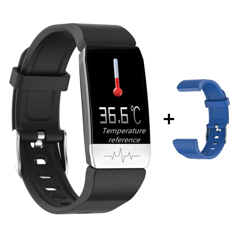 T1S Smart Watch Band With Temperature Measure ECG Heart Rate Blood Pressure Monitor Weather Forecast Drinking Remind Wristband 