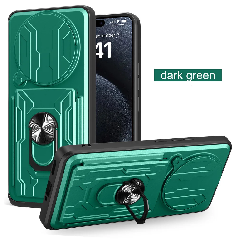 Dual-Layer Armor Case with Card Storage and Camera Protection