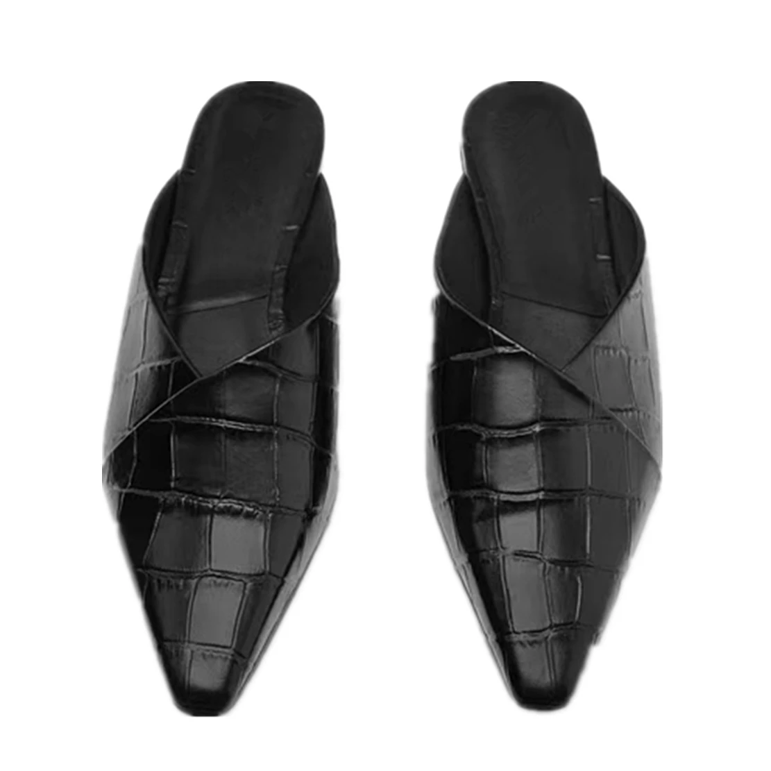 

Elmsk 2023 Spring/Summer Shoes Women Fashion Women's Shoes French Vintage Genuine Leather Muller Shoes Casual Flats