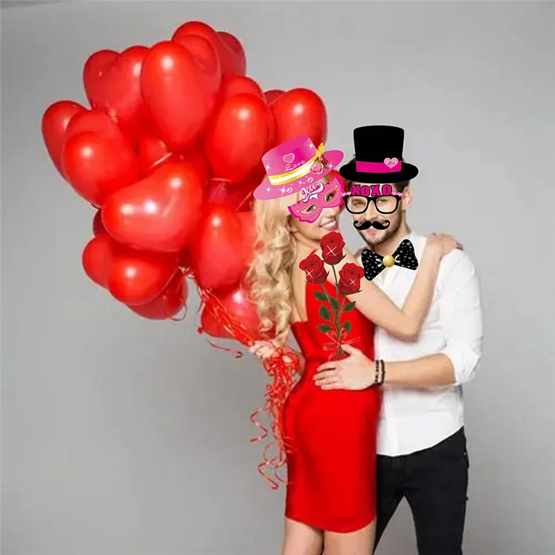 Pack Of 35 Valentine Day Props Valentine Day Party Decorations With Kiss Signs For Romantic Celebrations