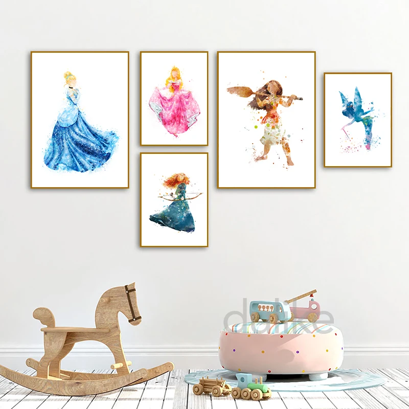 Watercolor Disney Princess Wall Art 6