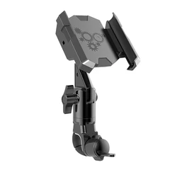 Universal Adjustable Phone Holder Mount for Motorcycles, Bicycles, and Scooters (Black)
