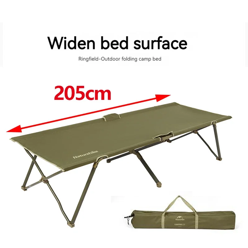 

Naturehike Enlarged Camp Bed Folding Cot Field Cot for Outdoor Sleeping Tourist Camping Supplies Bearing 120kg Portable 205x73cm