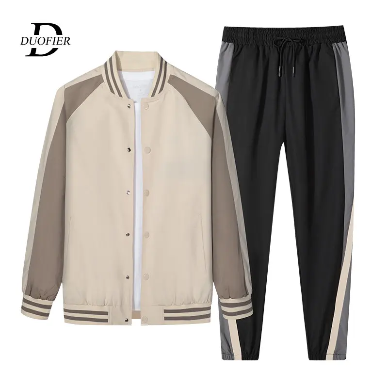 

Spring Autumn Fashion Mens Set Baseball Jacket and Sweatpants Two Piece Set Male Outfit Set Casual Tracksuit Trendy Streetwear