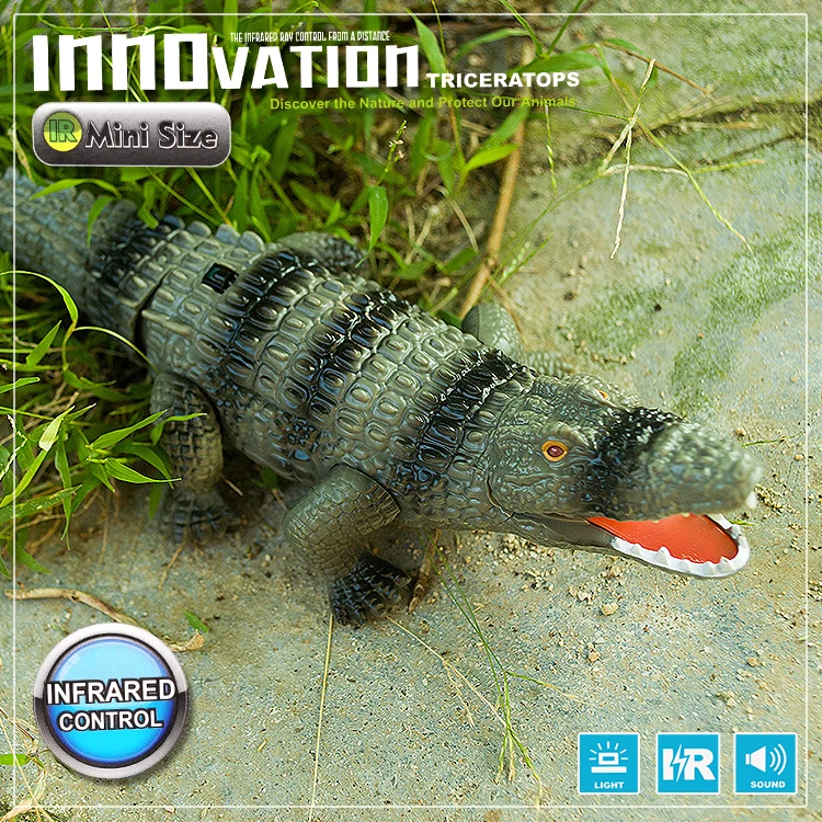 New Lighting Infrared RC Crocodile Simulative Remote Control Animal ElectricToy with Sound Funny Terrifying Christmas Kids Gift 4
