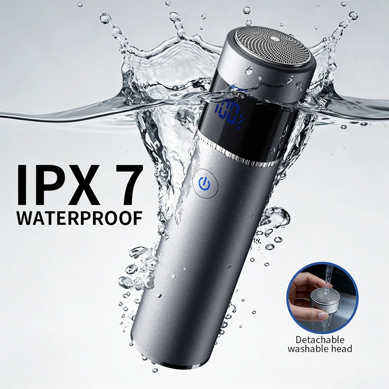 휴대용 미니 남성용 전기 면도기 IPX7 방수 면도기 여행 및 차량용 휴대용 면도기