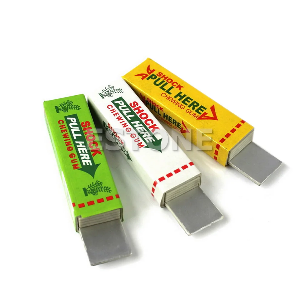 Electric Shock Chewing Gum Prank Joke Gag Trick 1PC prank toys joke toys shocking toy simulation chewing gum toy toy finger sting