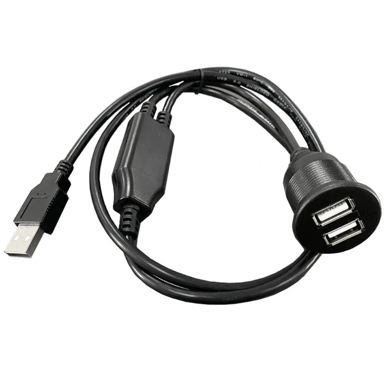 

Dual Ports USB Panel Flush Mount for Long Journeys Both USB Ports Car Motorcycle Boat Must-have Accessory