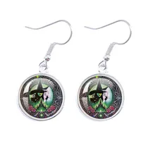 Magic Wicked Witch Classic Musical Movie Glass Glass Cabochon Earrings Drop Earring For Women Girls Cosplay Jewelry Accessories 2