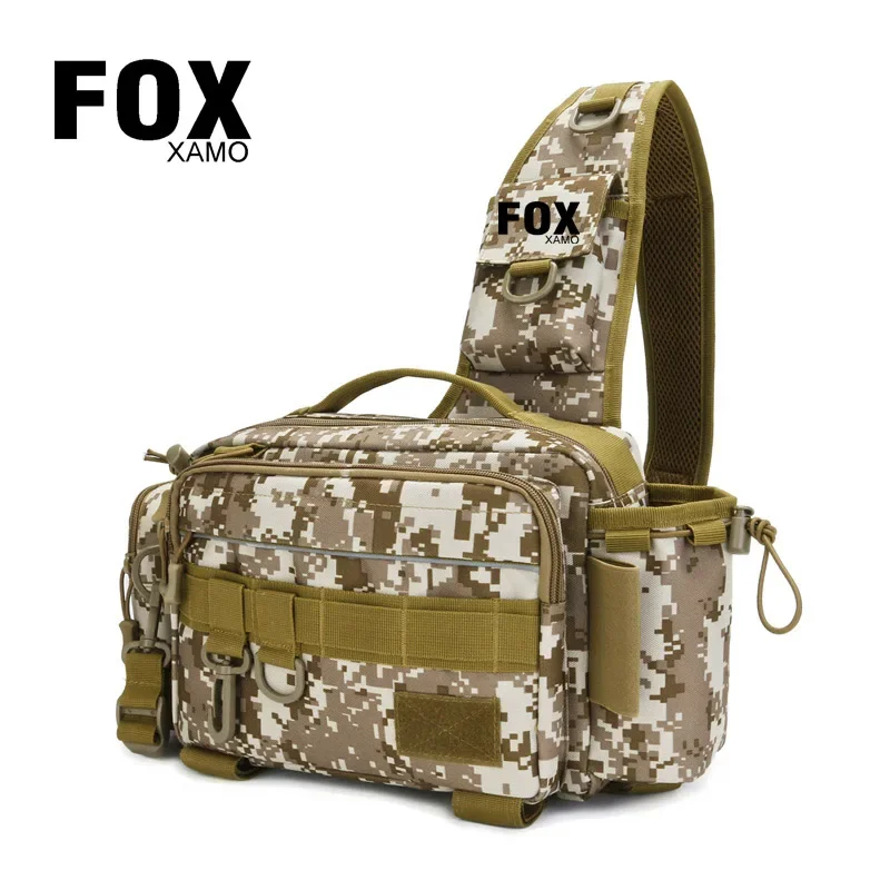 

Сумка на одно плечо Foxxamo Мужская для велоснастей, сумка кросс-боди, поясной кошелек, снаряжение для приманки, полезное снаряжение для хранения, уличная сумка